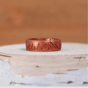 Enso ETCHED NATURE SILICONE RING - PEAK COPPER